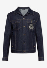Dolce & Gabbana Logo Appliqué Denim Jacket Navy G9VZ8Z G8ME9-S9001