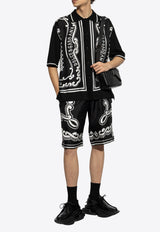 Dolce & Gabbana Bandana Print Silk Shorts Black GV37AT HI1WF-HN9RA