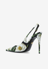 Dolce & Gabbana Lollo 105 Gardenia Print Slingback Pumps Multicolor CG0876 A6O23-HN5JB