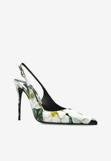 Dolce & Gabbana Lollo 105 Gardenia Print Slingback Pumps Multicolor CG0876 A6O23-HN5JB