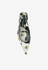 Dolce & Gabbana Lollo 105 Gardenia Print Slingback Pumps Multicolor CG0876 A6O23-HN5JB