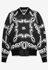 Dolce & Gabbana Bandana Print Silk Bomber Jacket Black G9BNAT HI1WF-HN9RA