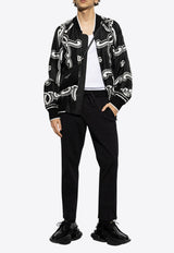 Dolce & Gabbana Bandana Print Silk Bomber Jacket Black G9BNAT HI1WF-HN9RA