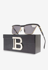 Balmain Victoire Geometric Sunglasses Gray BPS-169A-60 0-0