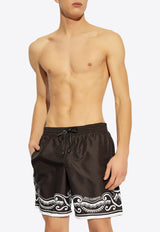 Dolce & Gabbana Bandana Print Swim Shorts Black KĄPIELOWE M4A13T FIM5K-HN9PA