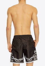 Dolce & Gabbana Bandana Print Swim Shorts Black KĄPIELOWE M4A13T FIM5K-HN9PA