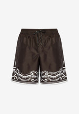 Dolce & Gabbana Bandana Print Swim Shorts Black KĄPIELOWE M4A13T FIM5K-HN9PA