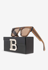 Balmain B-Army Square Sunglasses Brown BPS-164C-52 0-0