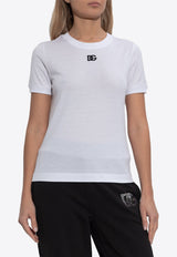 Dolce & Gabbana DG Logo Embroidered T-shirt White F8N08Z GDCYE-W0800