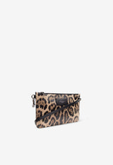 Dolce & Gabbana Leopard Print Leather Shoulder Bag Brown BP3343 A6519-HY13M