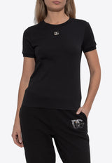 Dolce & Gabbana Shimmering DG Logo T-shirt Black F8N08Z G7B3U-N0000