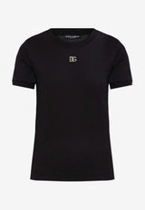 Dolce & Gabbana Shimmering DG Logo T-shirt Black F8N08Z G7B3U-N0000