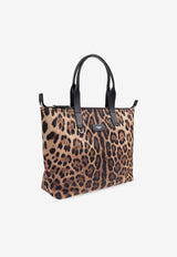 Dolce & Gabbana Leopard Print Leather Tote Bag Brown BM2375 A6F30-HY13M