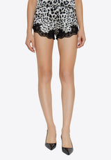 Dolce & Gabbana Leopard Print Silk Lingerie Shorts Monochrome O3A02T ONO21-HI13N