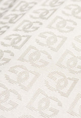 Dolce & Gabbana DG Logo Jacquard Silk Polo T-shirt Cream GXZ15T JBSKE-W0001
