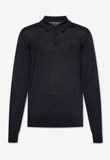 Dolce & Gabbana Long-Sleeved Polo T-shirt Navy  GXZ25Z JBSK3-B1622