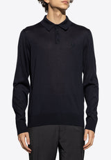 Dolce & Gabbana Long-Sleeved Polo T-shirt Navy  GXZ25Z JBSK3-B1622