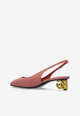 Dolce & Gabbana Jackie 40 Patent Leather Slingback Pumps Pink CG0913 A1037-80405