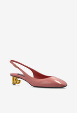 Dolce & Gabbana Jackie 40 Patent Leather Slingback Pumps Pink CG0913 A1037-80405