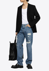 Dolce & Gabbana Distressed Straight-Leg Jeans Blue GP02XZ G8MX2-S9001