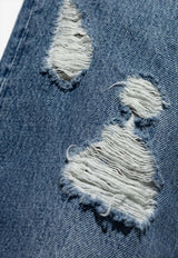 Dolce & Gabbana Distressed Straight-Leg Jeans Blue GP02XZ G8MX2-S9001