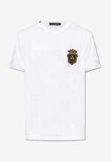 Dolce & Gabbana Logo Appliqué Crewneck T-shirt White G8PV1Z G7O4C-W0800