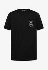 Dolce & Gabbana Logo Appliqué Crewneck T-shirt Black G8PV1Z G7O4C-N0000