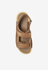 Dolce & Gabbana DG Light Suede Leather Sandals Brown A80492 AT441-80024