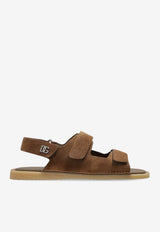 Dolce & Gabbana DG Light Suede Leather Sandals Brown A80492 AT441-80024