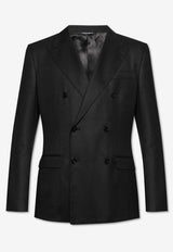 Dolce & Gabbana Double-Breasted Tailored Wool Blazer Black G2TL3T FU21Q-N0000