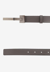 Dolce & Gabbana Leather Logo Belt Gray BC4870 AV956-80730