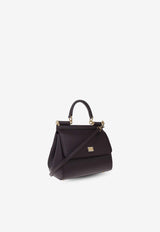 Dolce & Gabbana Medium Sicily Leather Handbag Burgundy BB6003 B1001-8M073