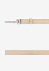 Dolce & Gabbana Leather Logo Belt Cream BC4870 A1065-8H065