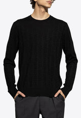 Dolce & Gabbana Monogram Jacquard Silk Sweater Black GXX02T JBSKE-N0000