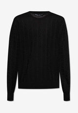 Dolce & Gabbana Monogram Jacquard Silk Sweater Black GXX02T JBSKE-N0000