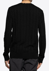 Dolce & Gabbana Monogram Jacquard Silk Sweater Black GXX02T JBSKE-N0000