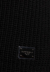 Dolce & Gabbana Wide-Collar Wool Sweater Black GXW42T JCVWK-N0000