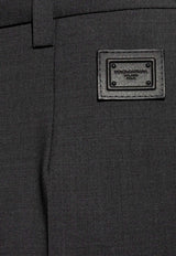 Dolce & Gabbana Logo Plate Tailored Pants Gray GW13ET FURK8-N0542
