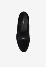 Dolce & Gabbana Classic Velvet Logo Loafers Black A50679 A6808-80999