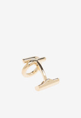 Ferragamo Logo-Shaped Cufflinks Gold 770381 CLNK EVO 780312-ORO