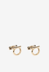 Ferragamo Logo-Shaped Cufflinks Gold 770381 CLNK EVO 780312-ORO