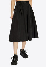 Moncler Logo Patch Flared Midi Skirt Black K10932D00006 597V5-999