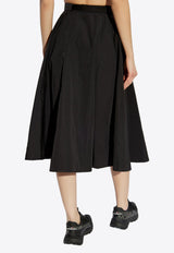 Moncler Logo Patch Flared Midi Skirt Black K10932D00006 597V5-999