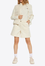 Moncler Logo Patch Mini Shorts Cream K10932B00003 59858-20N
