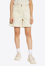 Moncler Logo Patch Mini Shorts Cream K10932B00003 59858-20N