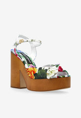 Dolce & Gabbana Keira 130 Floral Jacquard Platform Sandals Multicolor CZ0322 A6P73-HA5KT