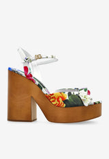 Dolce & Gabbana Keira 130 Floral Jacquard Platform Sandals Multicolor CZ0322 A6P73-HA5KT