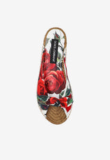 Dolce & Gabbana Rose Print Flat Mules Multicolor CE0149 A6514-HA5KQ