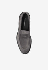 Dolce & Gabbana Suede Leather Penny Loafers Gray A30287 AT441-80730