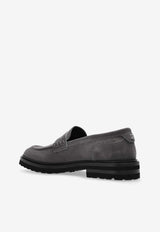 Dolce & Gabbana Suede Leather Penny Loafers Gray A30287 AT441-80730